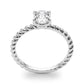 Braided Shank Oval Shape Engagement Ring