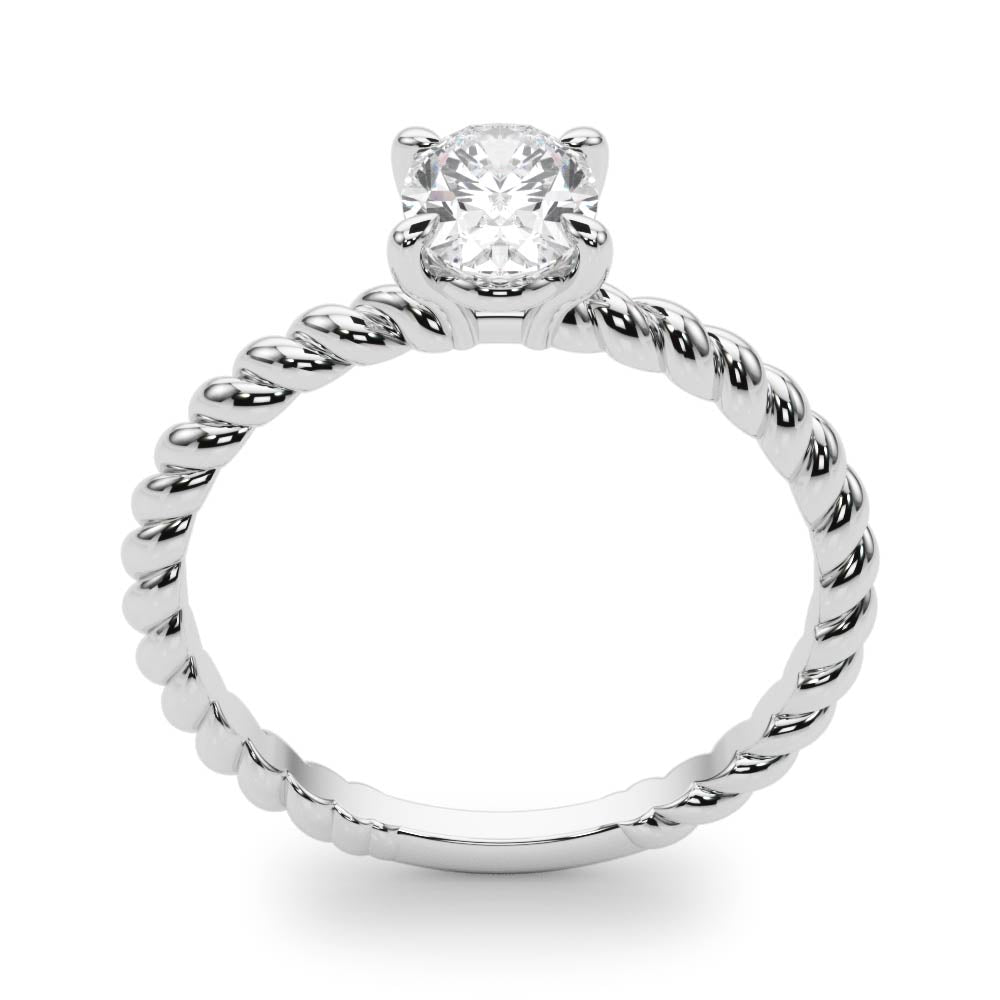 Braided Shank Oval Shape Engagement Ring