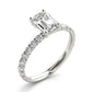 Emerald Cut Split Prong Engagement Ring
