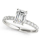 Emerald Cut Split Prong Engagement Ring