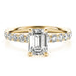 Emerald Cut Split Prong Engagement Ring