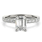 Emerald Cut Split Prong Engagement Ring