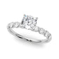 Single Row Half Bezel Engagement Ring