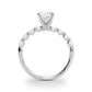 Single Row Half Bezel Engagement Ring