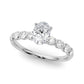Single Row Half Bezel Engagement Ring