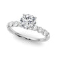 Single Row Half Bezel Engagement Ring