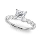 Single Row Half Bezel Engagement Ring