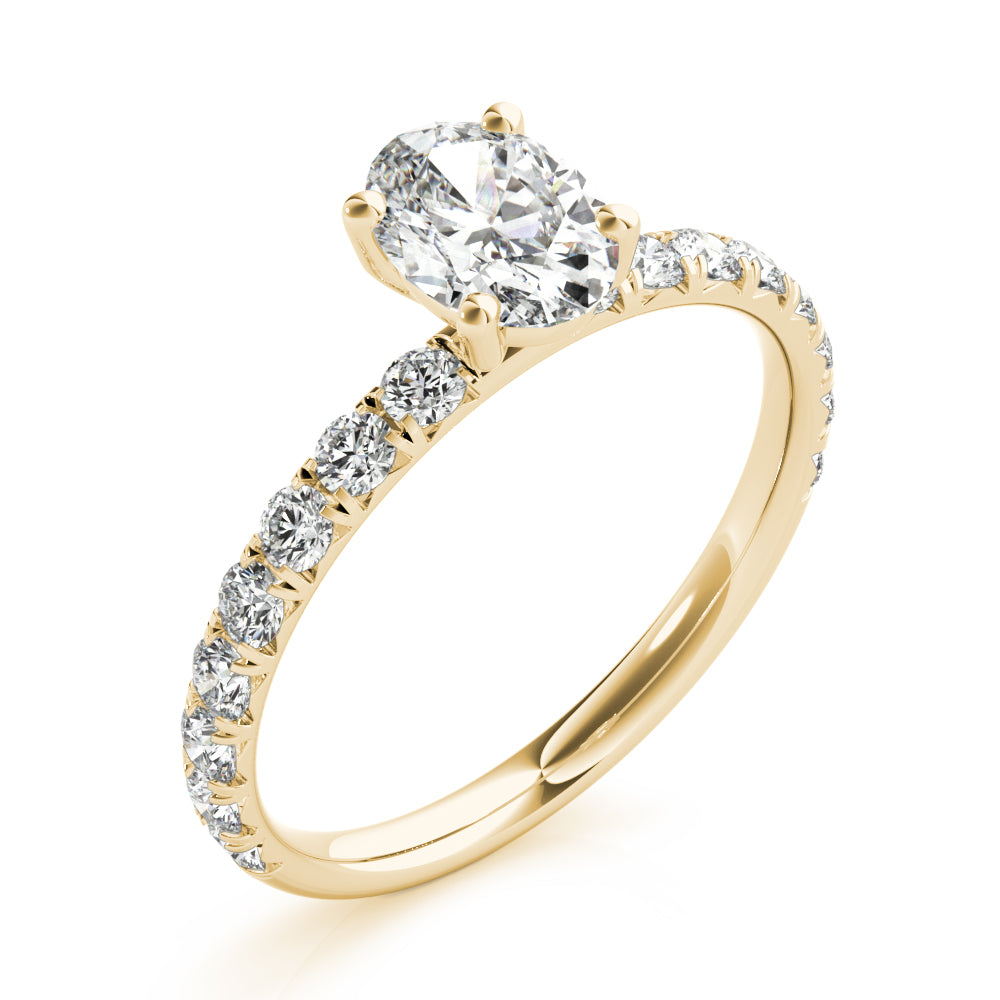 Oval Single Row Engagement Ring