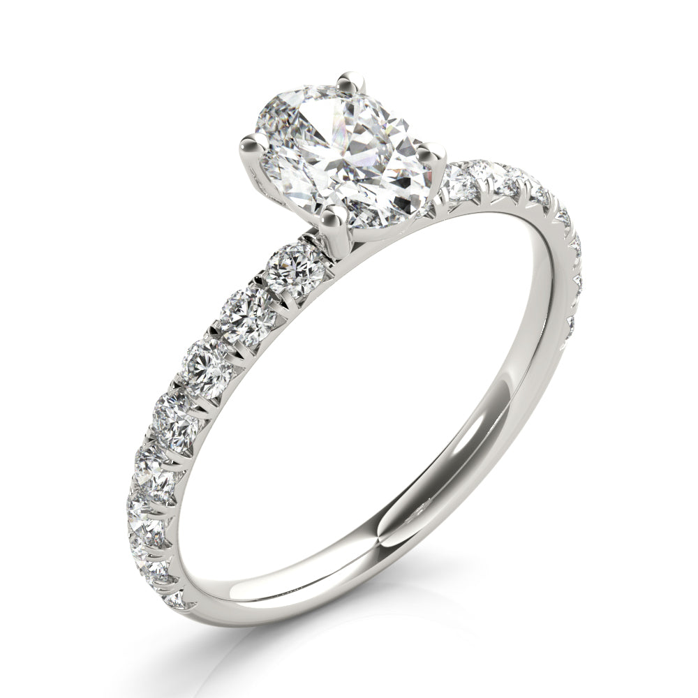 Oval Single Row Engagement Ring