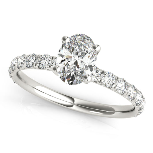 Oval Single Row Engagement Ring