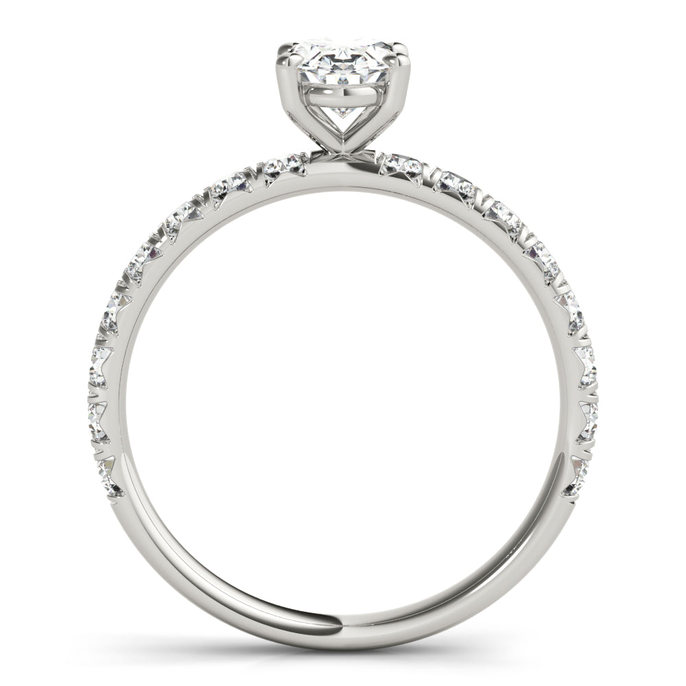 Oval Single Row Engagement Ring