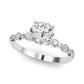 Single Shared-Prong Alternating Round-Sized Engagement Ring