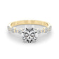 Single Shared-Prong Alternating Round-Sized Engagement Ring