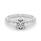 Single Shared-Prong Alternating Round-Sized Engagement Ring