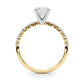 Single Shared-Prong Alternating Round-Sized Engagement Ring