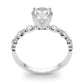 Single Shared-Prong Alternating Round-Sized Engagement Ring