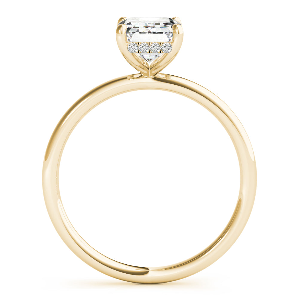 Emerald Cut Hidden Halo Engagement Ring