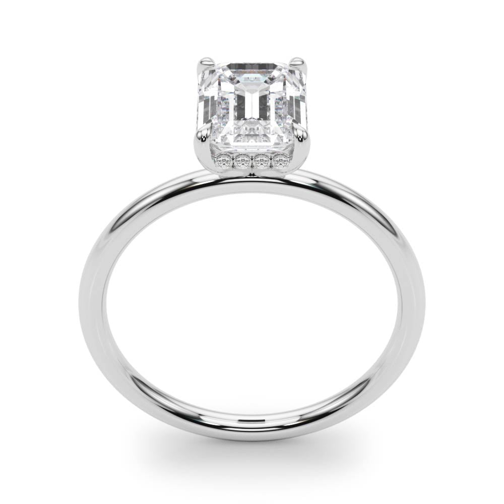 Emerald Cut Hidden Halo Engagement Ring