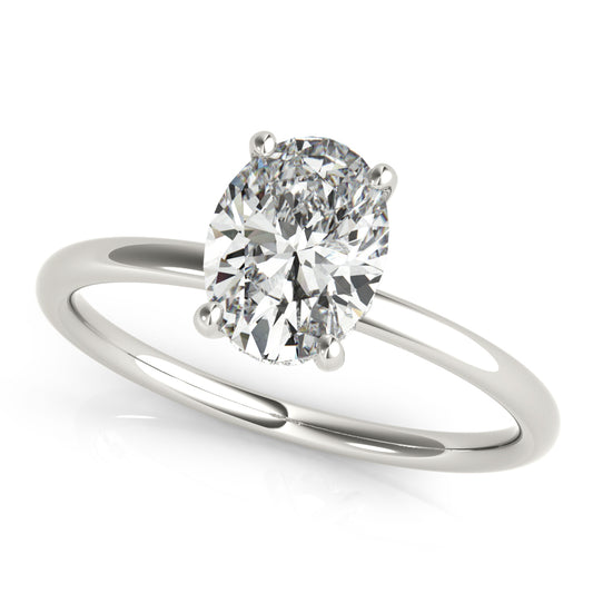 Oval Hidden Halo Engagement Ring