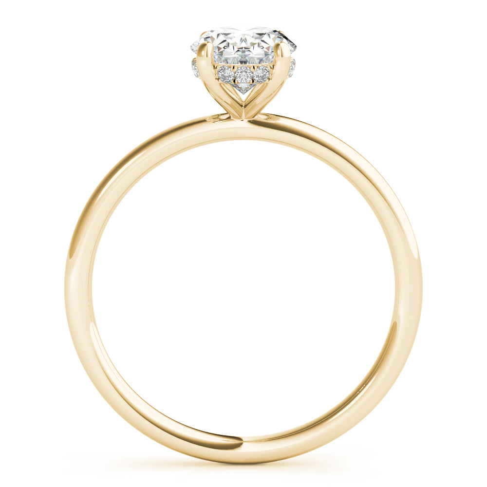 Oval Hidden Halo Engagement Ring