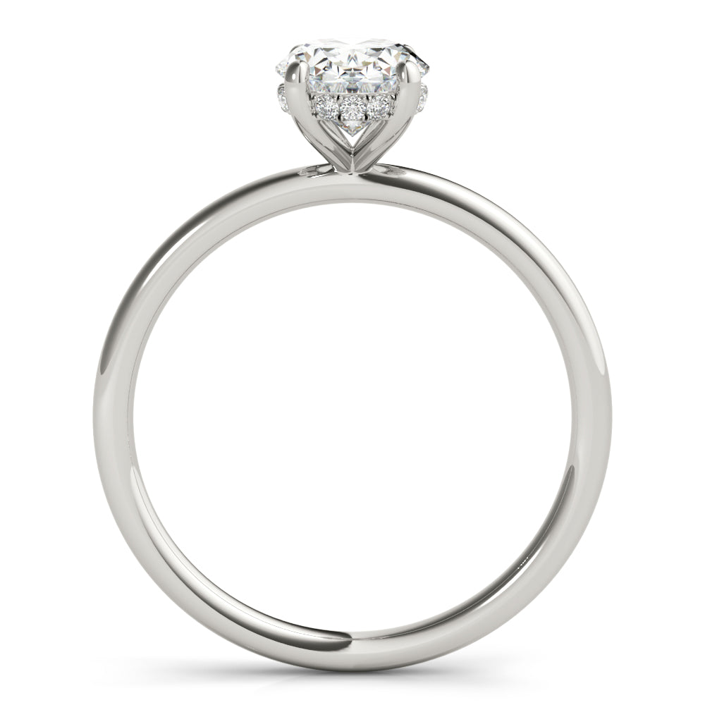 Oval Hidden Halo Engagement Ring