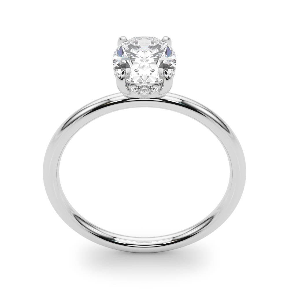 Oval Hidden Halo Engagement Ring