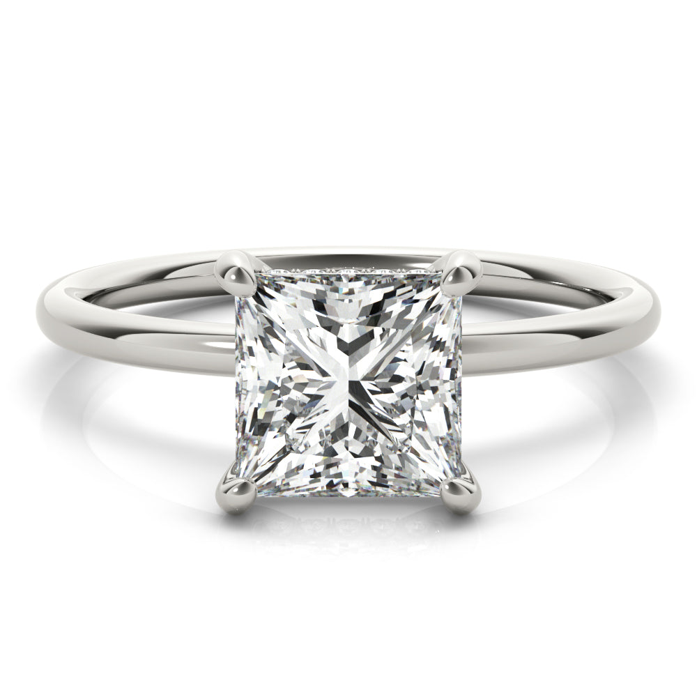 Solitaire Princess-Cut Engagement Rings