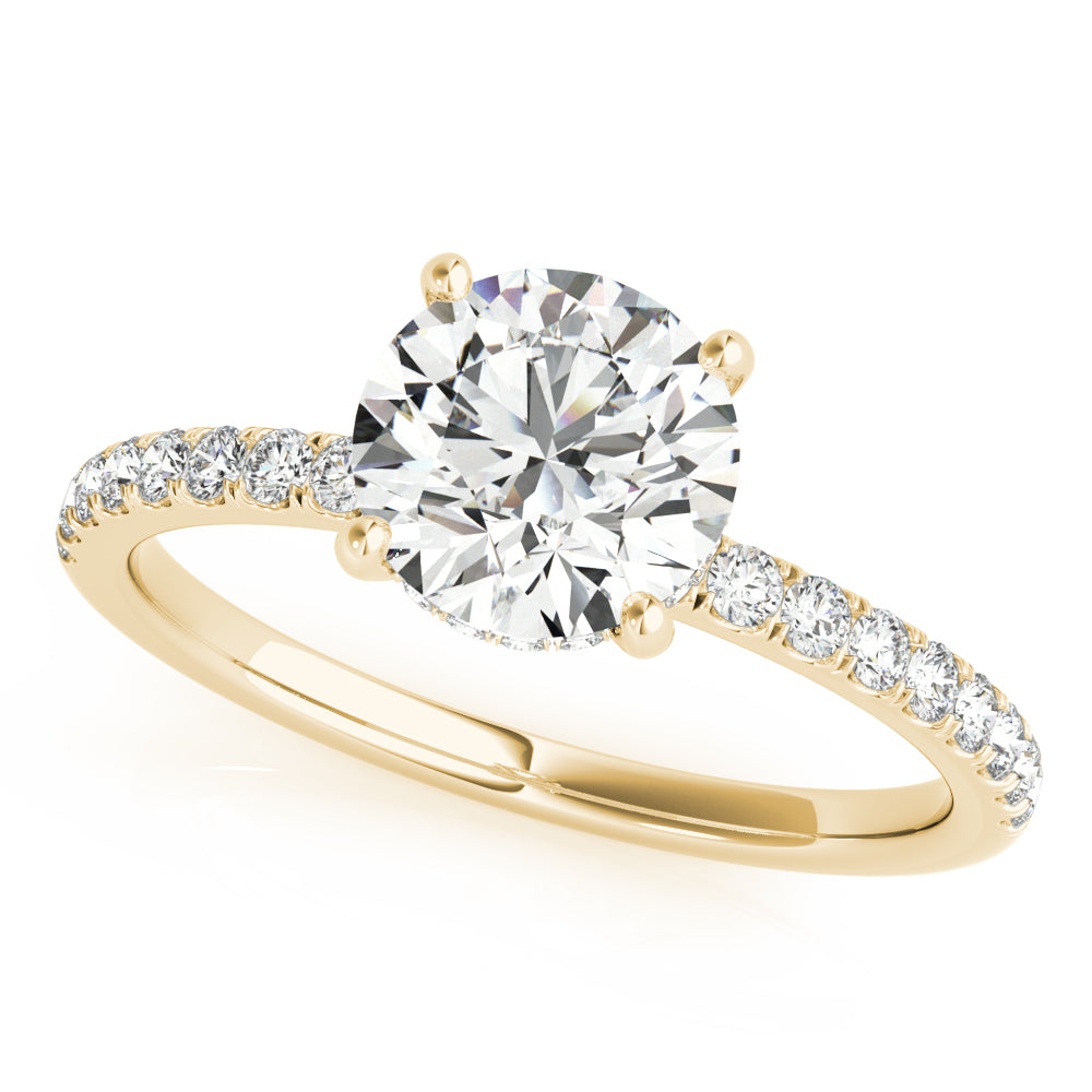 Round Hidden Halo Engagement Ring