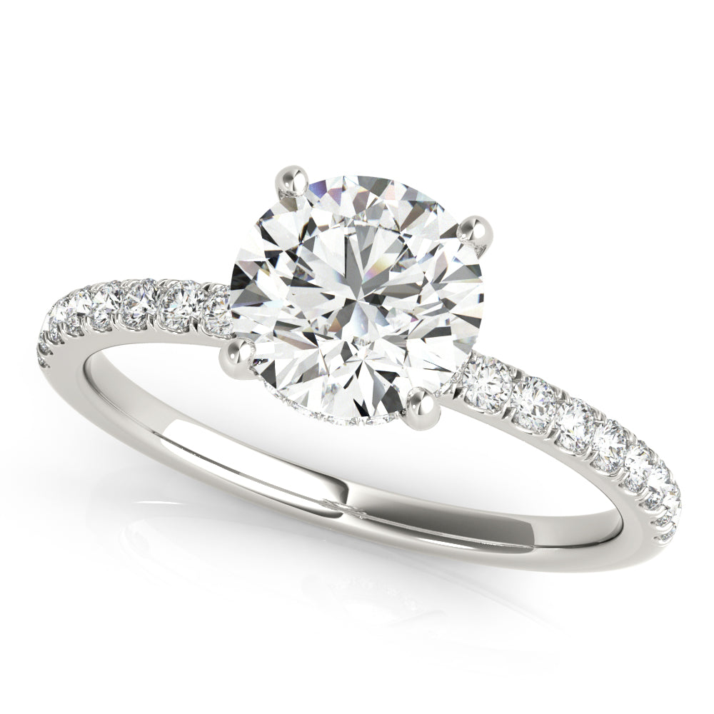 Round Hidden Halo Engagement Ring