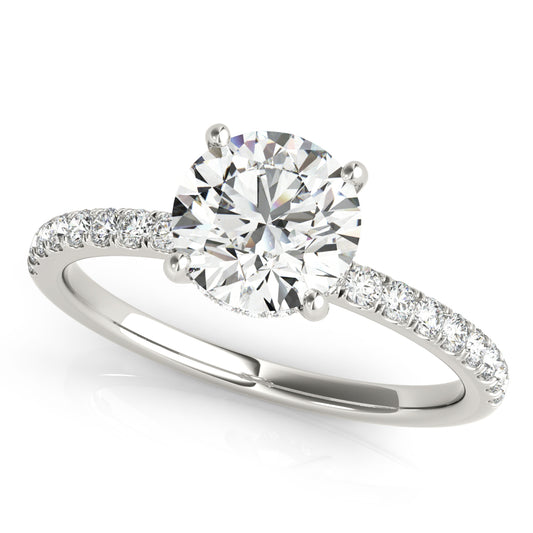Round Hidden Halo Engagement Ring