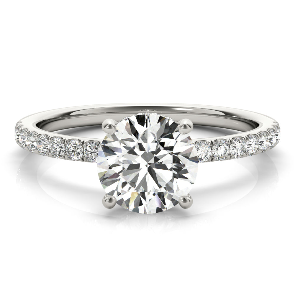 Round Hidden Halo Engagement Ring
