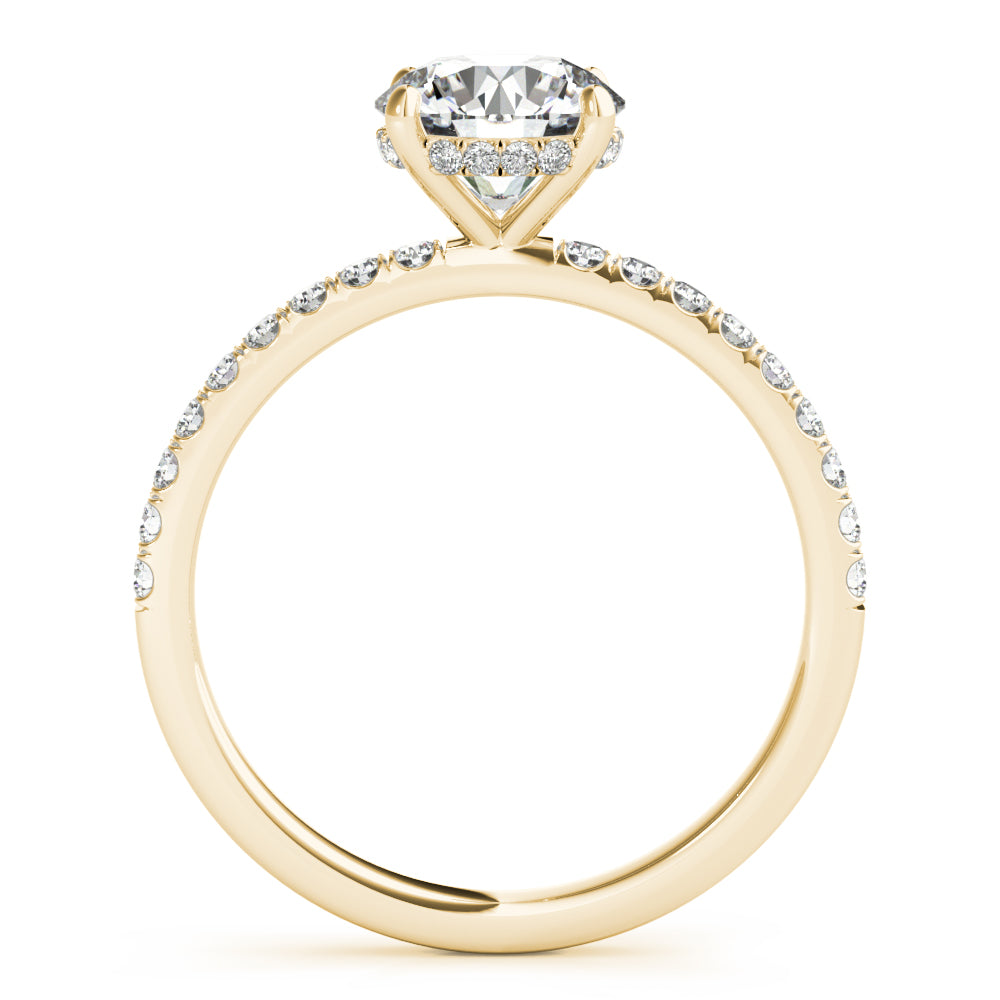 Round Hidden Halo Engagement Ring