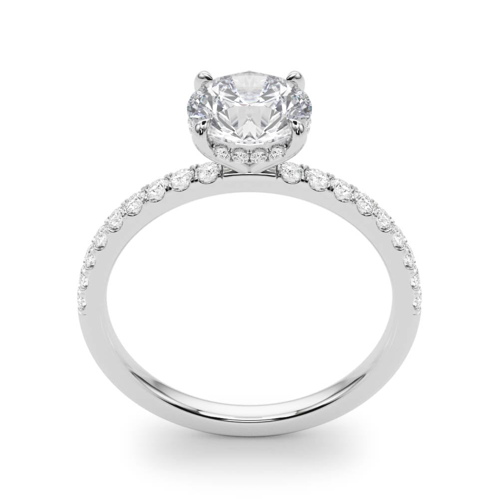 Round Hidden Halo Engagement Ring