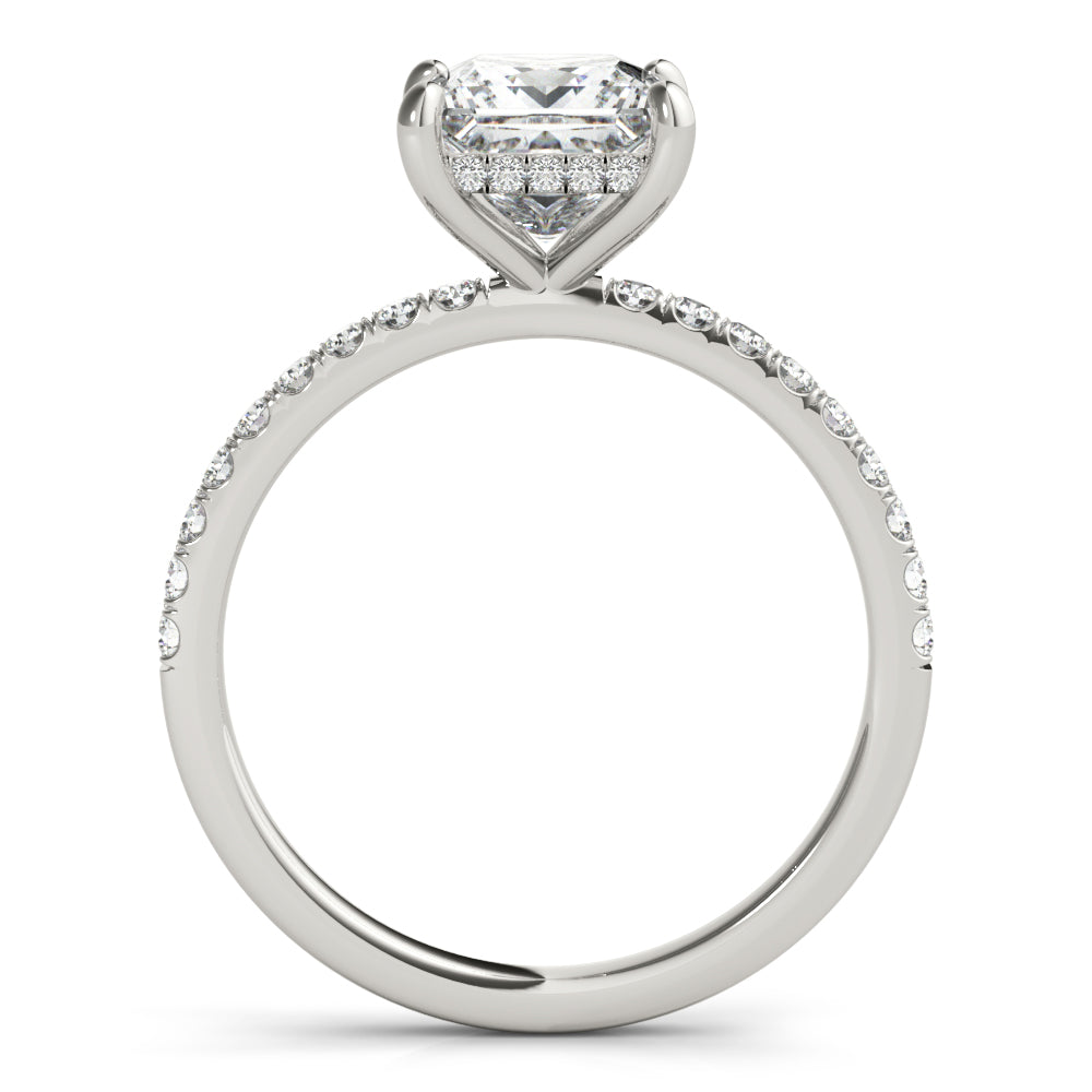 Princess Cut Hidden Halo Engagement Ring