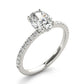 Oval Hidden Halo Engagement Ring, Diamond Band