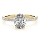 Oval Hidden Halo Engagement Ring, Diamond Band