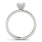 Oval Hidden Halo Engagement Ring, Diamond Band
