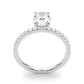 Oval Hidden Halo Engagement Ring, Diamond Band