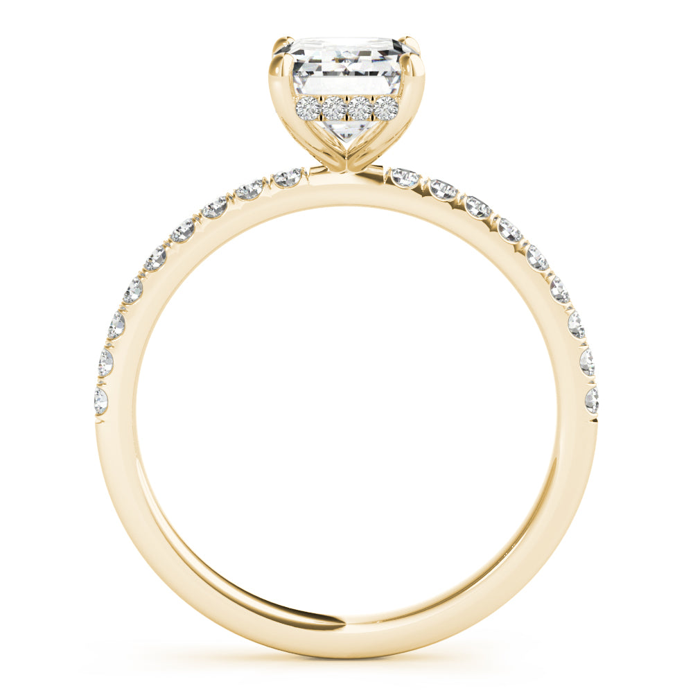 Hidden Halo Emerald Cut Engagement Ring