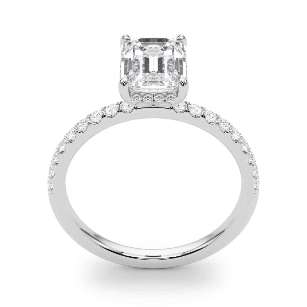 Hidden Halo Emerald Cut Engagement Ring
