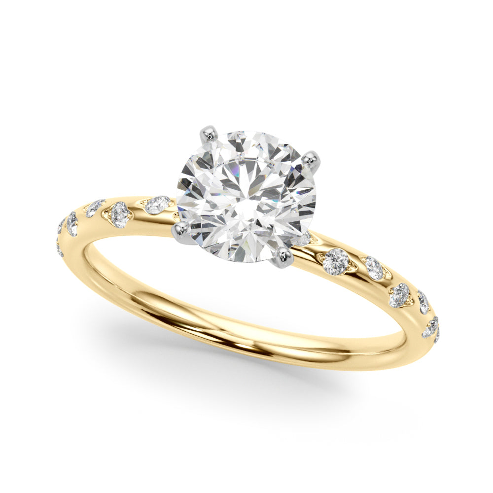 Scattered Diamond Engagement Ring