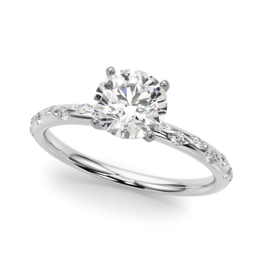 Scattered Diamond Engagement Ring