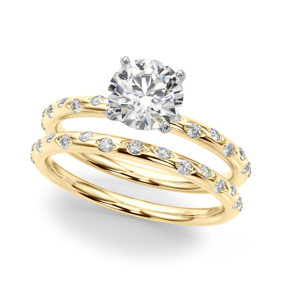 Scattered Diamond Engagement Ring