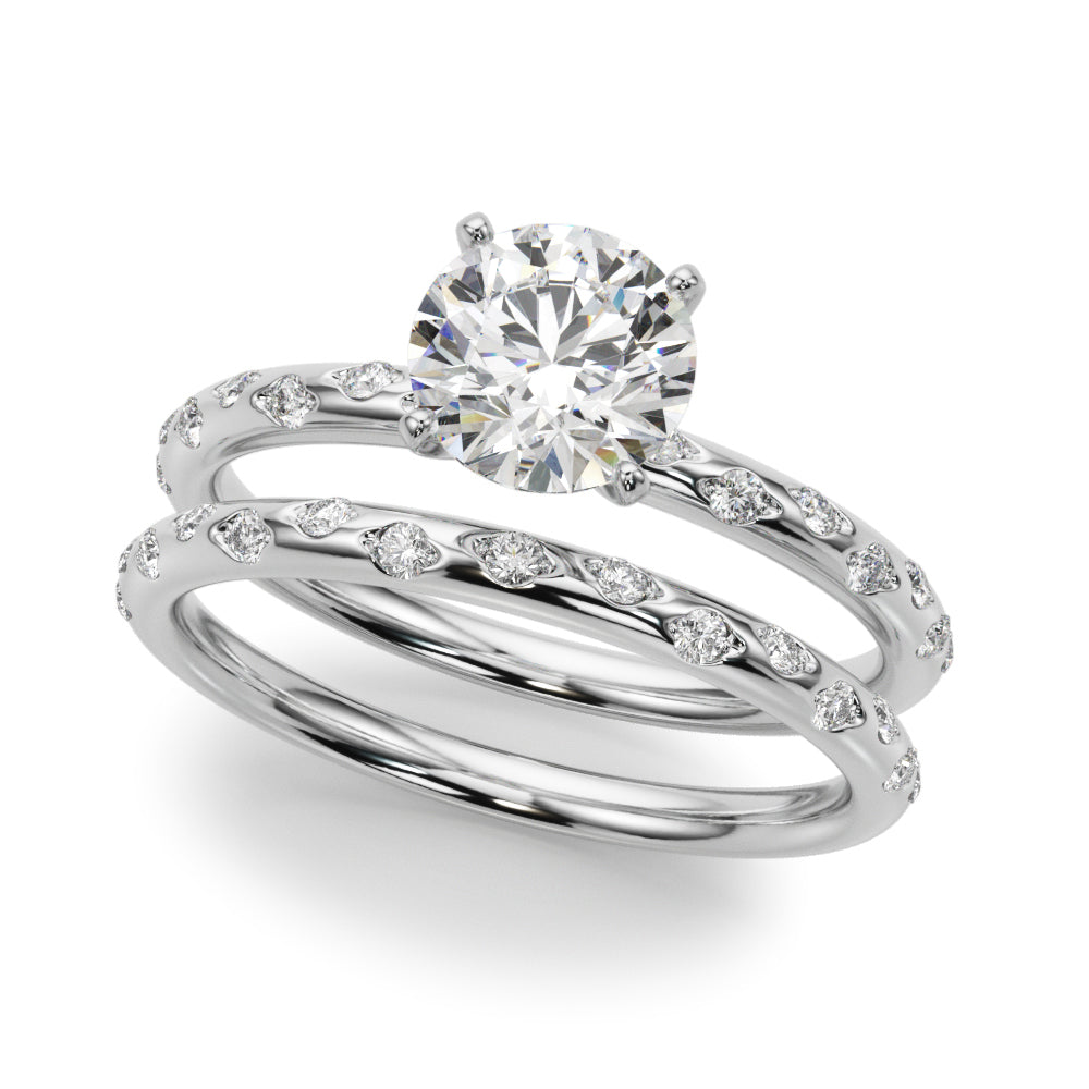 Scattered Diamond Engagement Ring