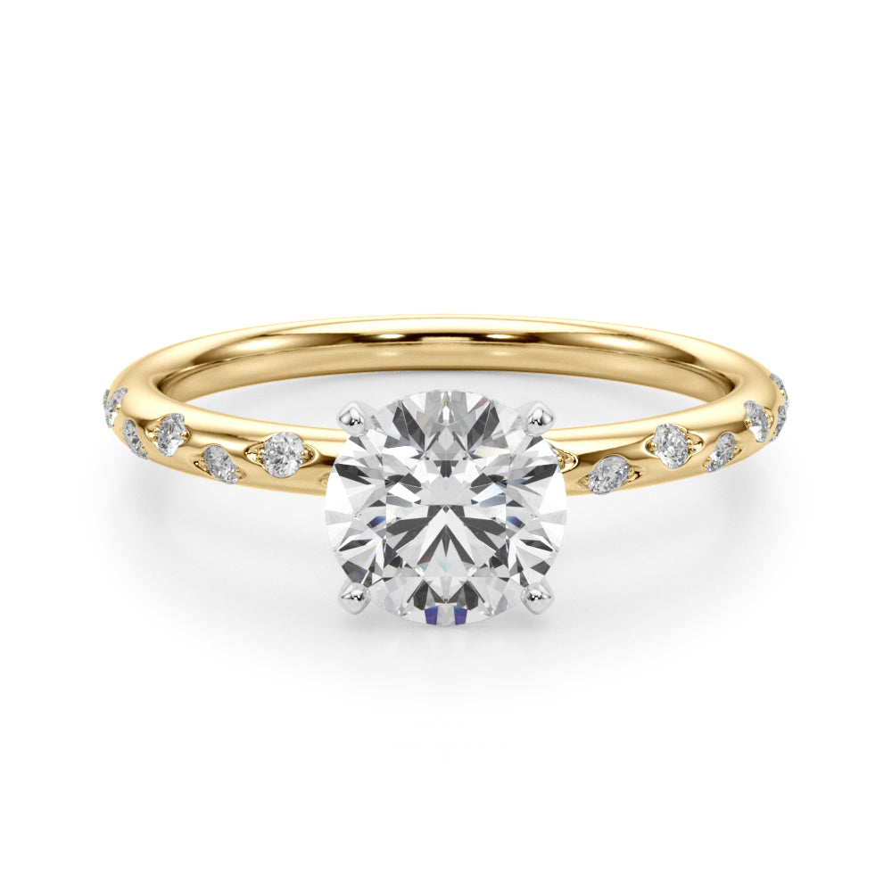 Scattered Diamond Engagement Ring