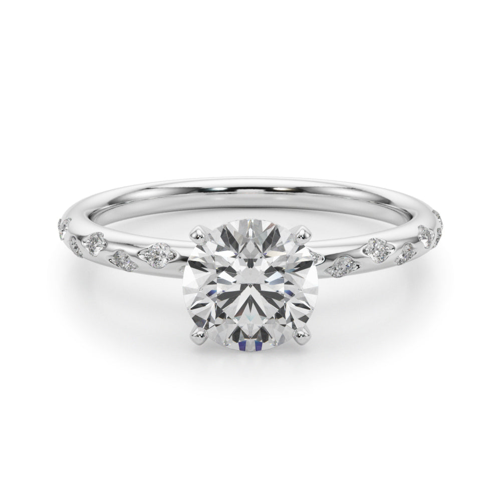 Scattered Diamond Engagement Ring