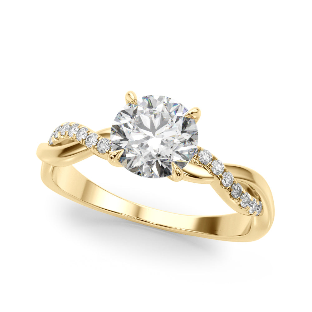 Twisted 4-Prong Round Engagement Ring