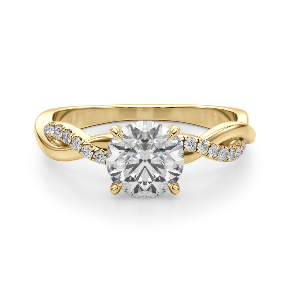 Twisted 4-Prong Round Engagement Ring