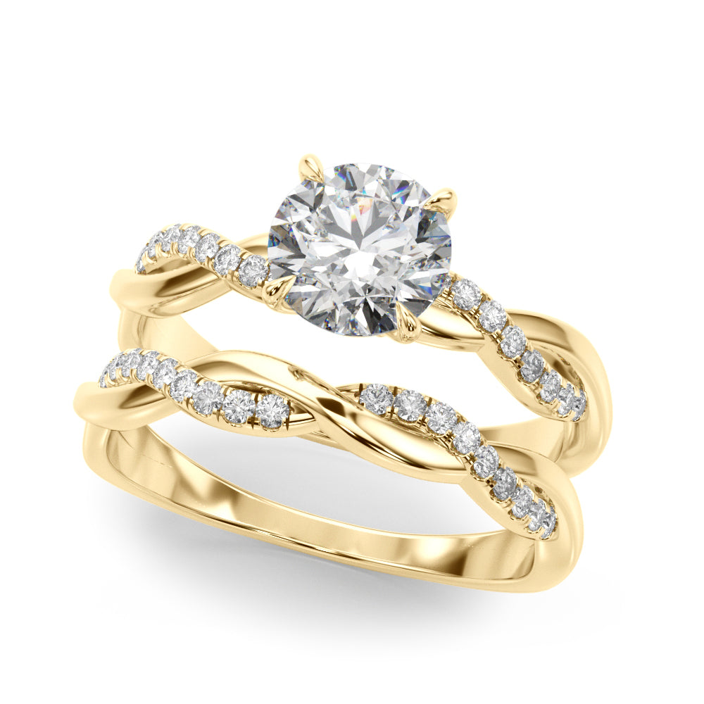 Twisted 4-Prong Round Engagement Ring