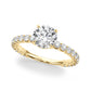Single Row Shared Prong Trellis Engagement Ring